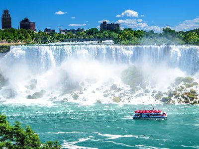 Beautiful Niagara Falls on a clear sunny day. Niagara, Canada